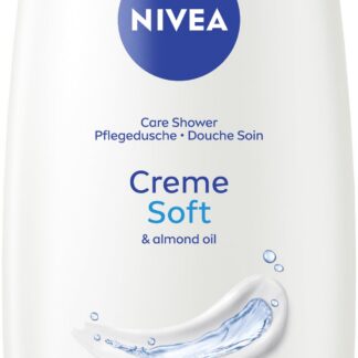 NIVEA Creme Soft Shower Gel with Vitamin C & E and Natural Almond Oil, Moisturising and pH Neutral Shower Care with Delicate Fragrance (500 ml)