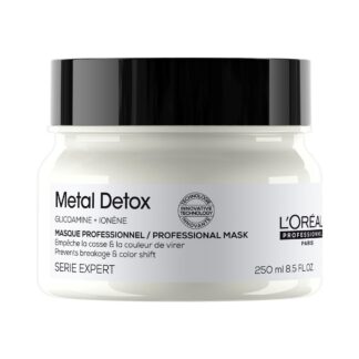 L’Oréal Professionnel Metal Detox Hair Mask 250ml, Prevent Breakage & Colour Fade from Hard Water, Moisturising Conditioner Treatment for Smooth, Shiny Hair, Prevent Damaged Hair
