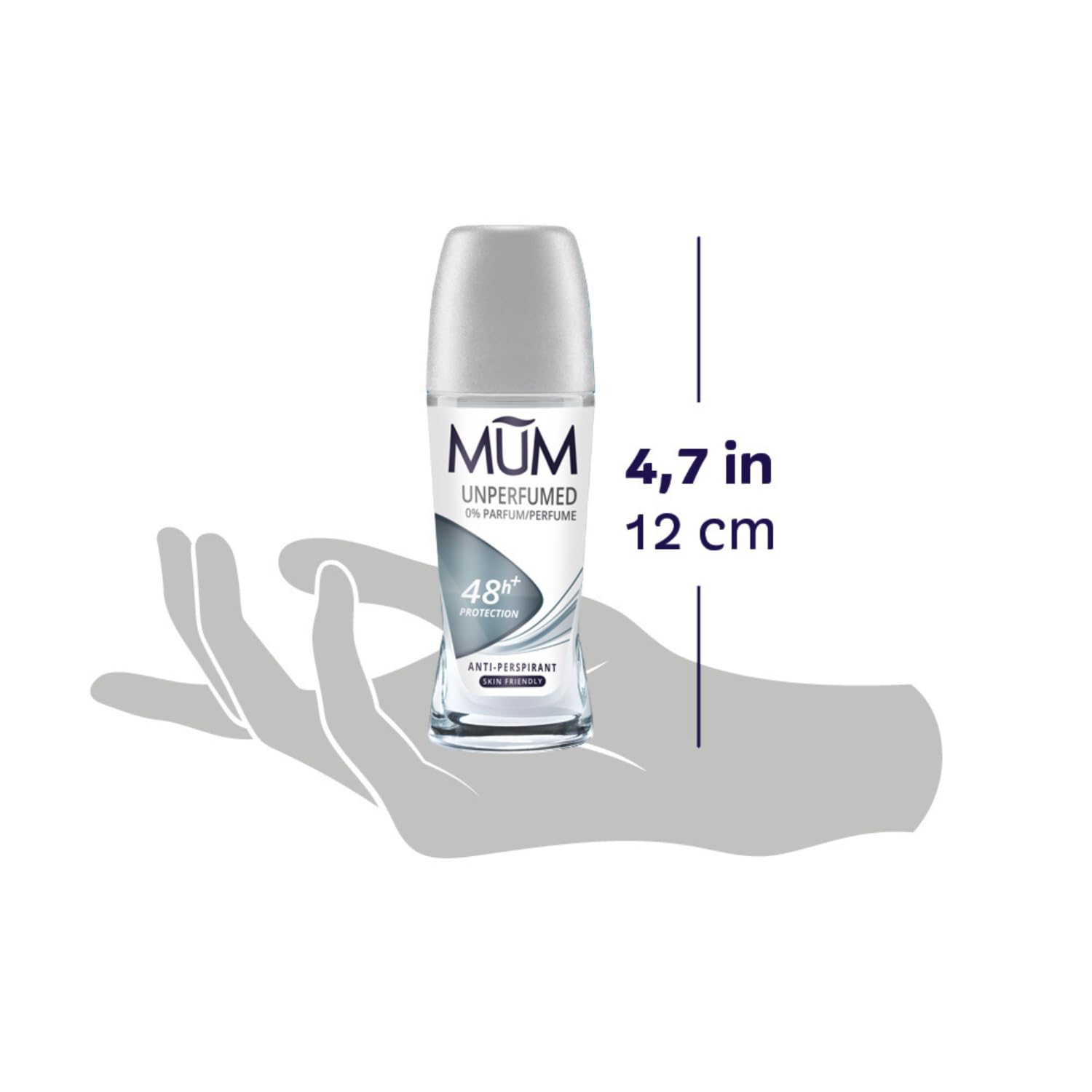 Mum Unperfumed Roll On Deodorant, 48 Hours Plus Protection, Alcohol Free Womens Mens Deodorant, Anti-Perspirant, Vegan, Sustainable Glass Bottle, Fragrance Free, 50 ml, Pack of 6 - Image 4