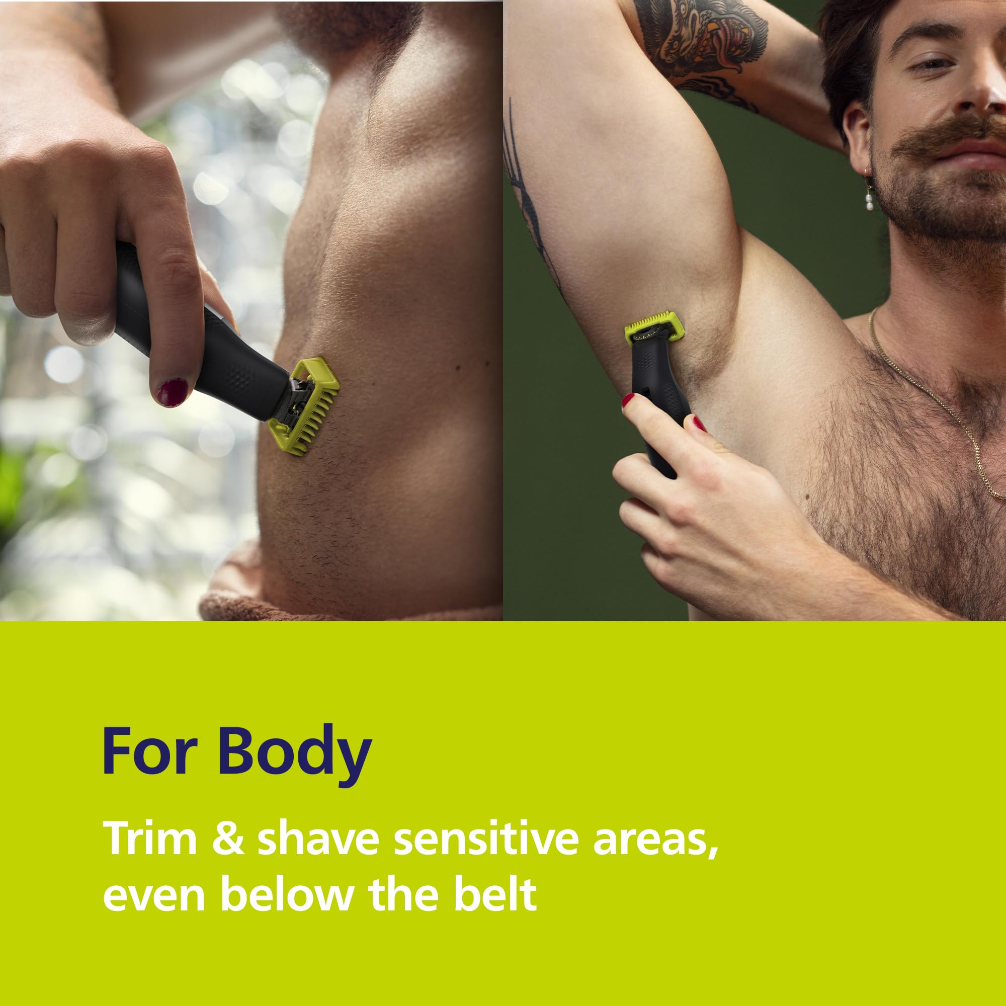 Philips OneBlade Pro 360 Authentic Face & Body Electric Beard Trimmer, Shaver and Bodygroomer, 2X 360 Blades, 1x 20-Length Comb, 1x Body Kit, 1x Soft Pouch, QP6552/30 - Image 3