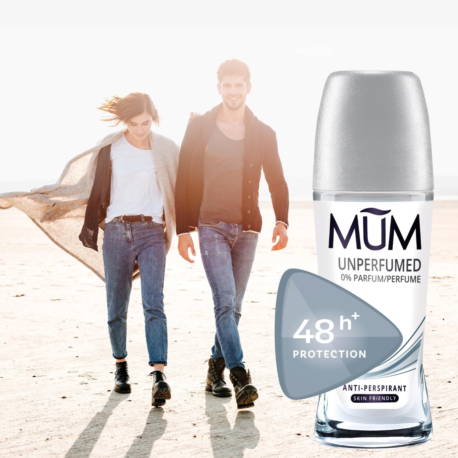 Mum Unperfumed Roll On Deodorant, 48 Hours Plus Protection, Alcohol Free Womens Mens Deodorant, Anti-Perspirant, Vegan, Sustainable Glass Bottle, Fragrance Free, 50 ml, Pack of 6 - Image 5