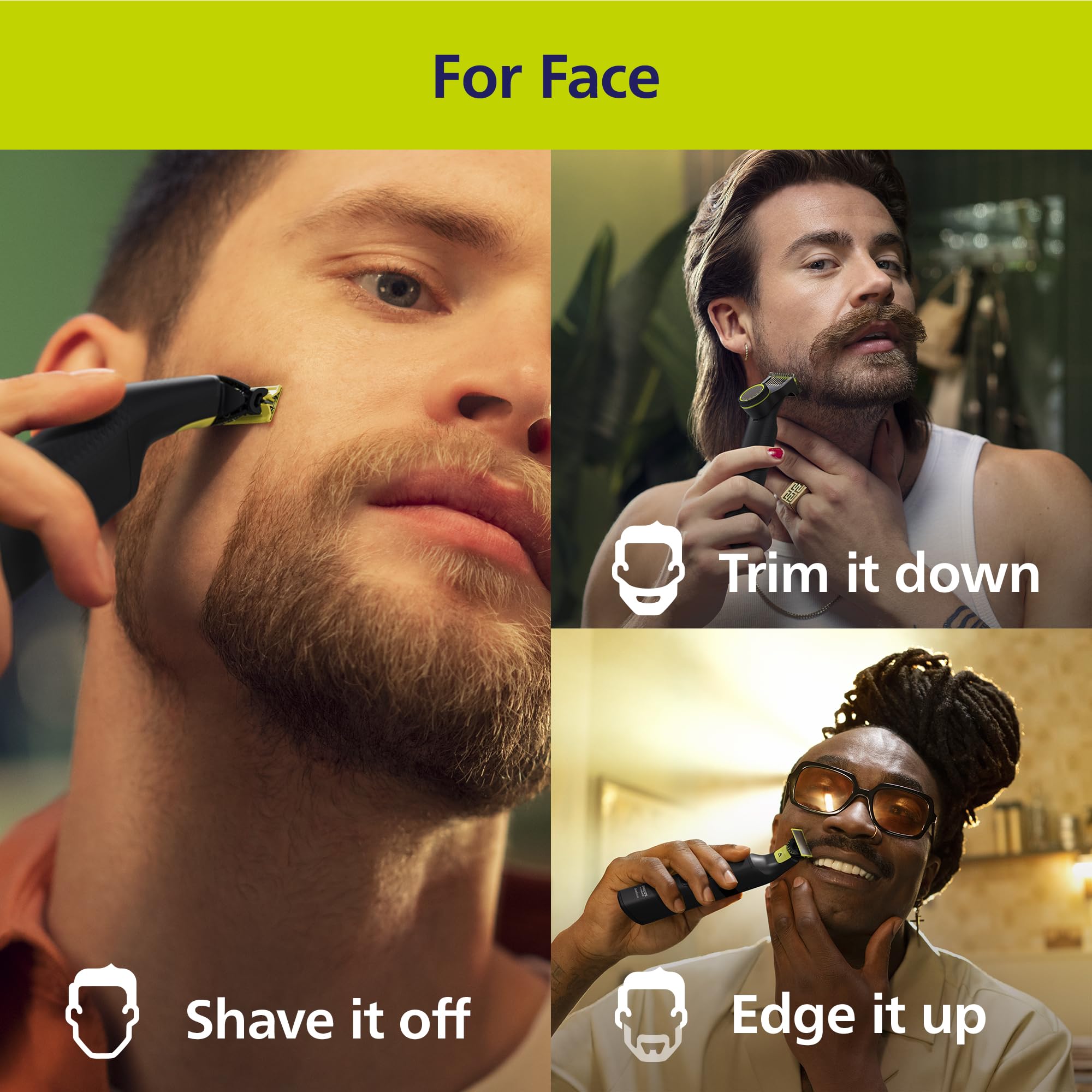 Philips OneBlade Pro 360 Authentic Face & Body Electric Beard Trimmer, Shaver and Bodygroomer, 2X 360 Blades, 1x 20-Length Comb, 1x Body Kit, 1x Soft Pouch, QP6552/30 - Image 2