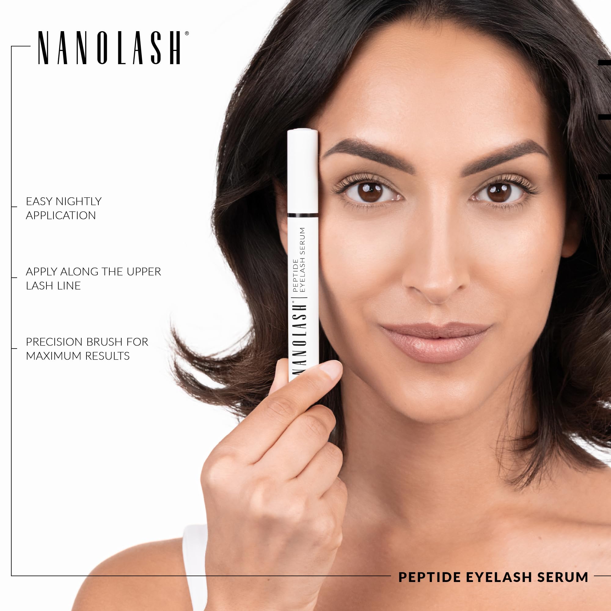 Nanolash Peptide Eyelash Serum 5ml - Longer, Thicker, Stronger Lashes in 8 Weeks - Unisex - Clear - Women - Image 3