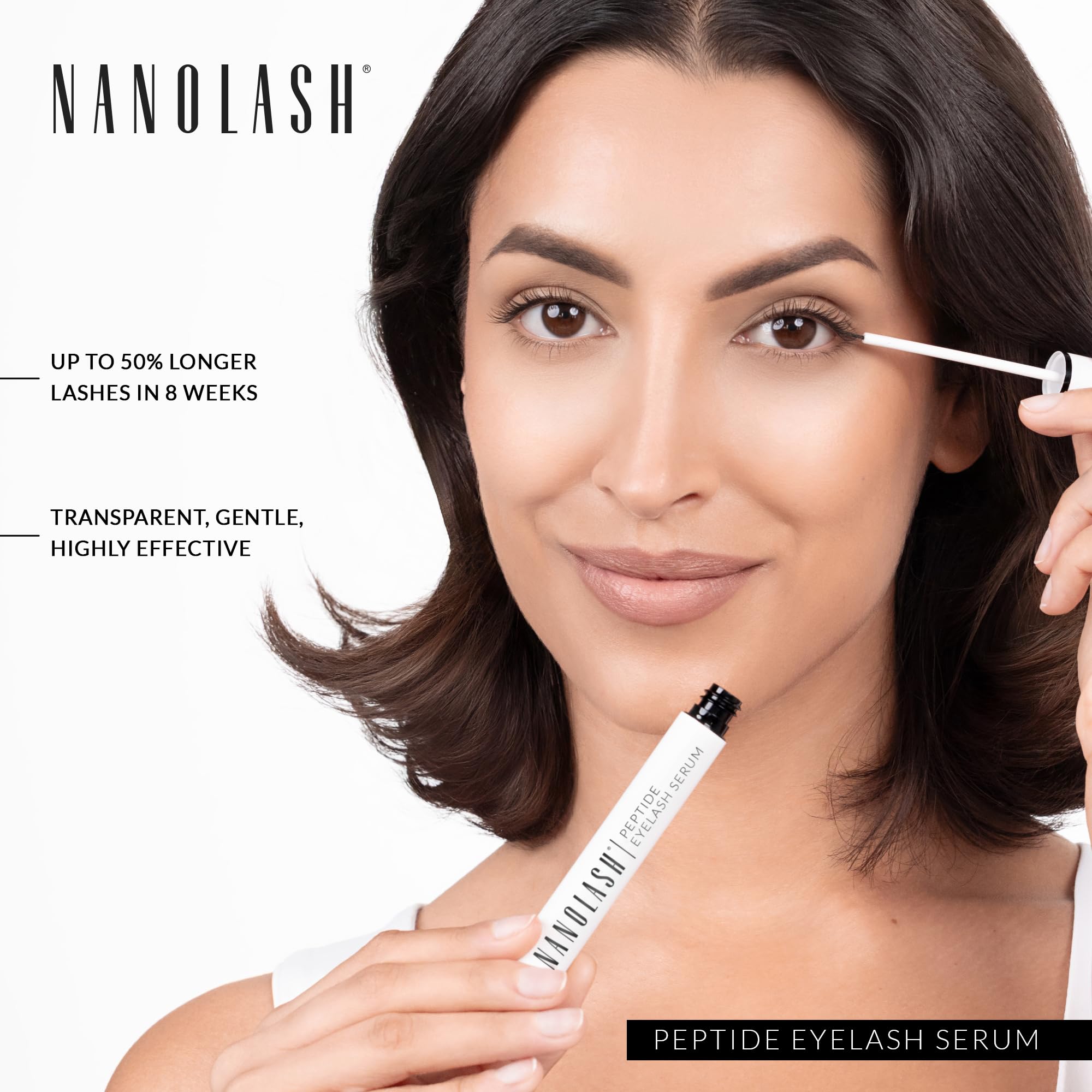 Nanolash Peptide Eyelash Serum 5ml - Longer, Thicker, Stronger Lashes in 8 Weeks - Unisex - Clear - Women - Image 6